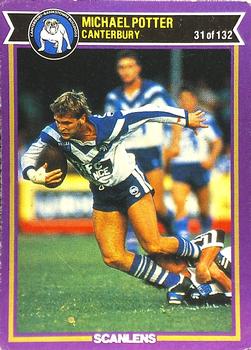 1987 Scanlens Rugby League #31 Mick Potter Front